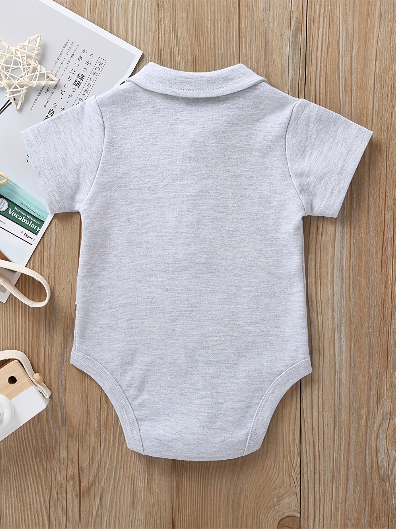 Cute Bear Embroidered Baby Polo Romper - Lucy&Luna