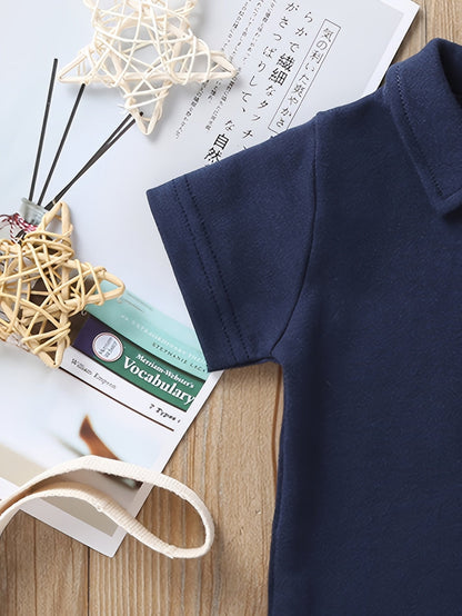 Cute Bear Embroidered Baby Polo Romper - Lucy&Luna