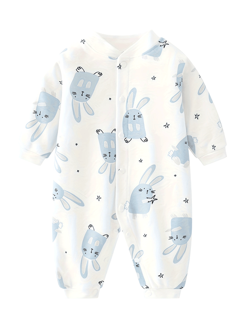 Cute Bunny Print Cotton Baby Bodysuit - Lucy&Luna