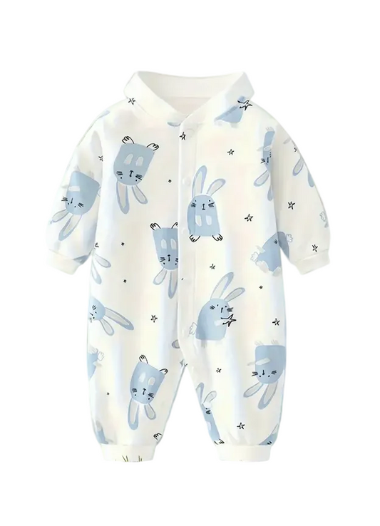 Cute Bunny Print Cotton Baby Bodysuit - Lucy&Luna
