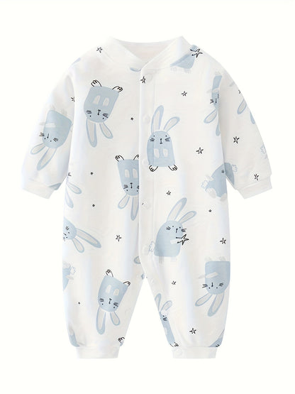 Cute Bunny Print Cotton Baby Bodysuit - Lucy&Luna