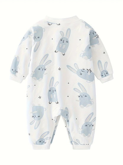 Cute Bunny Print Cotton Baby Bodysuit - Lucy&Luna