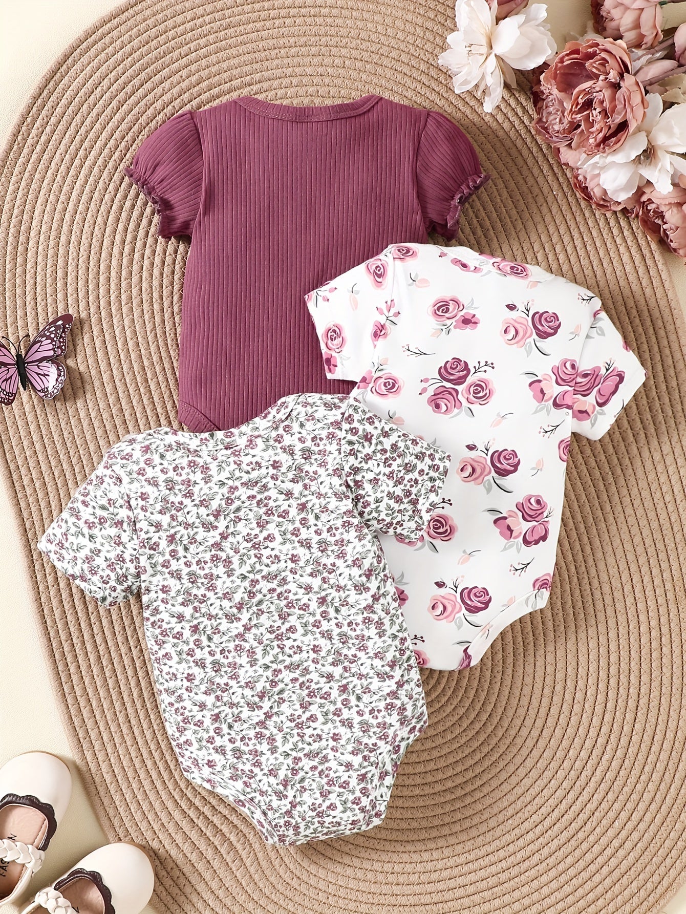 Cute Floral Baby Girl Jumpsuit Set - Lucy&Luna