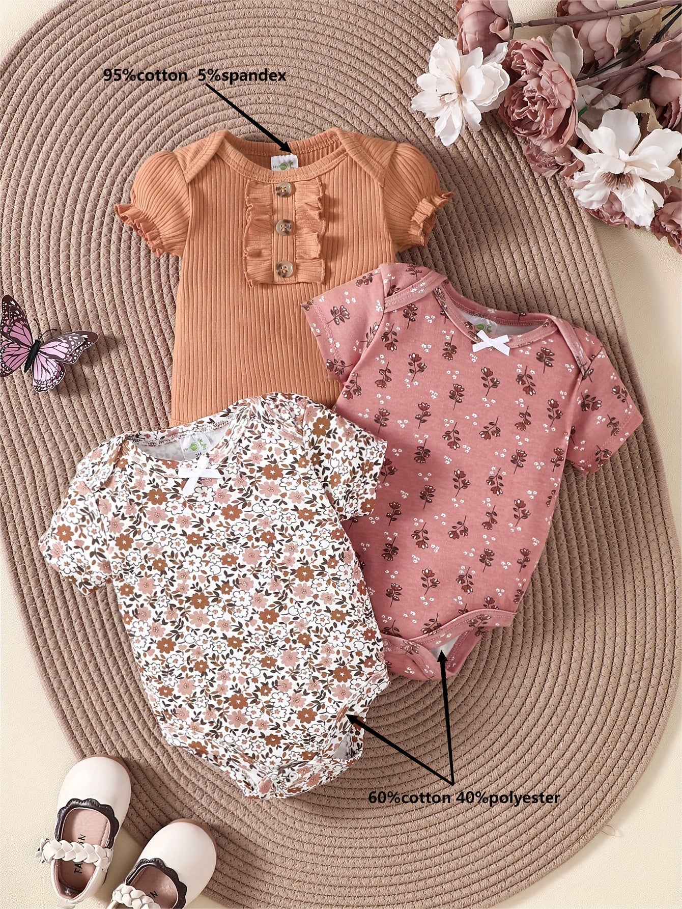 Cute Floral Baby Girl Jumpsuit Set - Lucy&Luna
