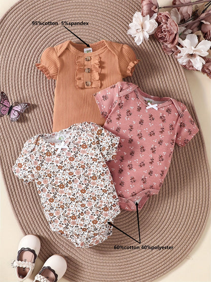 Cute Floral Baby Girl Jumpsuit Set - Lucy&Luna