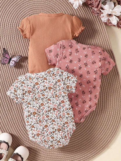 Cute Floral Baby Girl Jumpsuit Set - Lucy&Luna