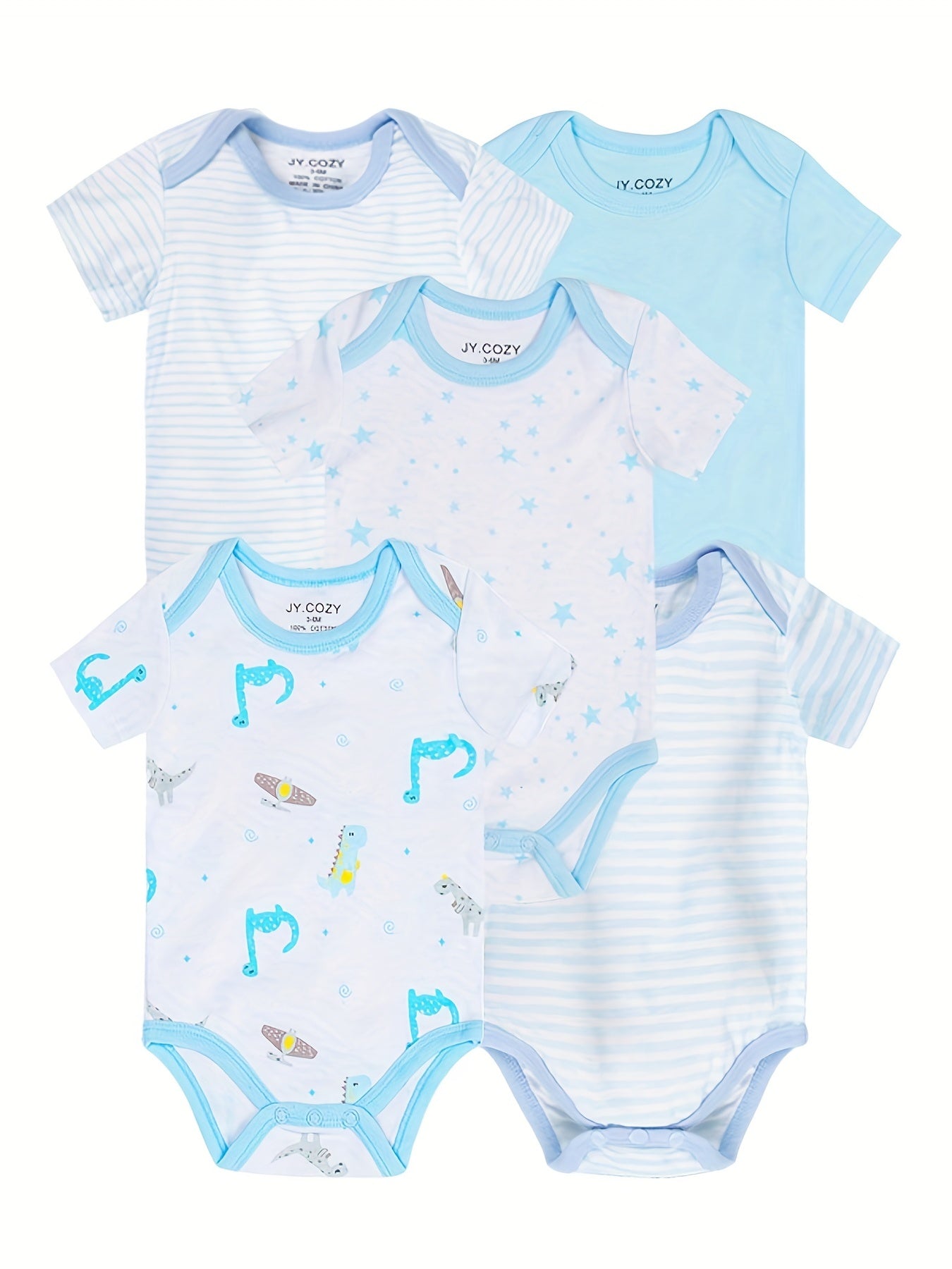 Cute Summer Striped Cotton Onesies for Boys - Lucy&Luna