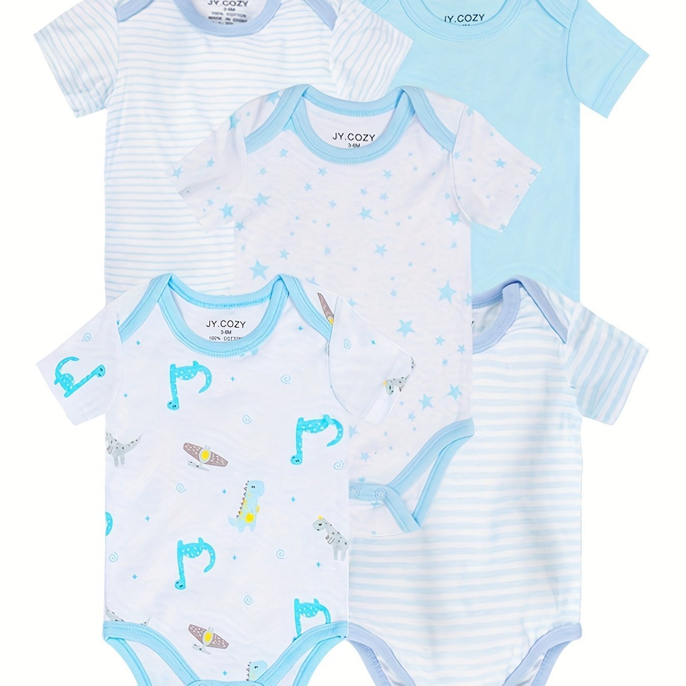Cute Summer Striped Cotton Onesies for Boys - Lucy&Luna