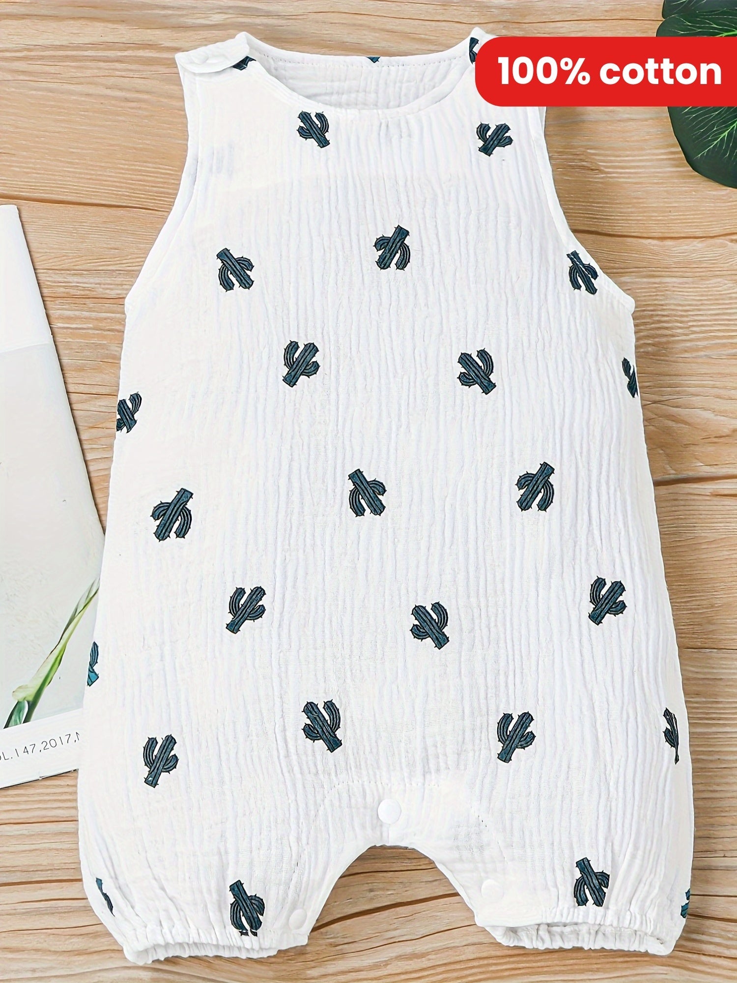 Infant Cotton Cactus Print Sleeveless Bodysuit - Lucy&Luna