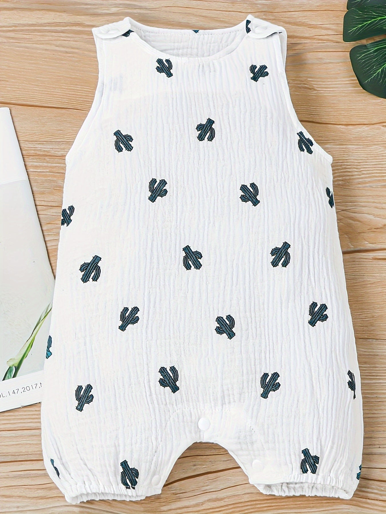 Infant Cotton Cactus Print Sleeveless Bodysuit - Lucy&Luna