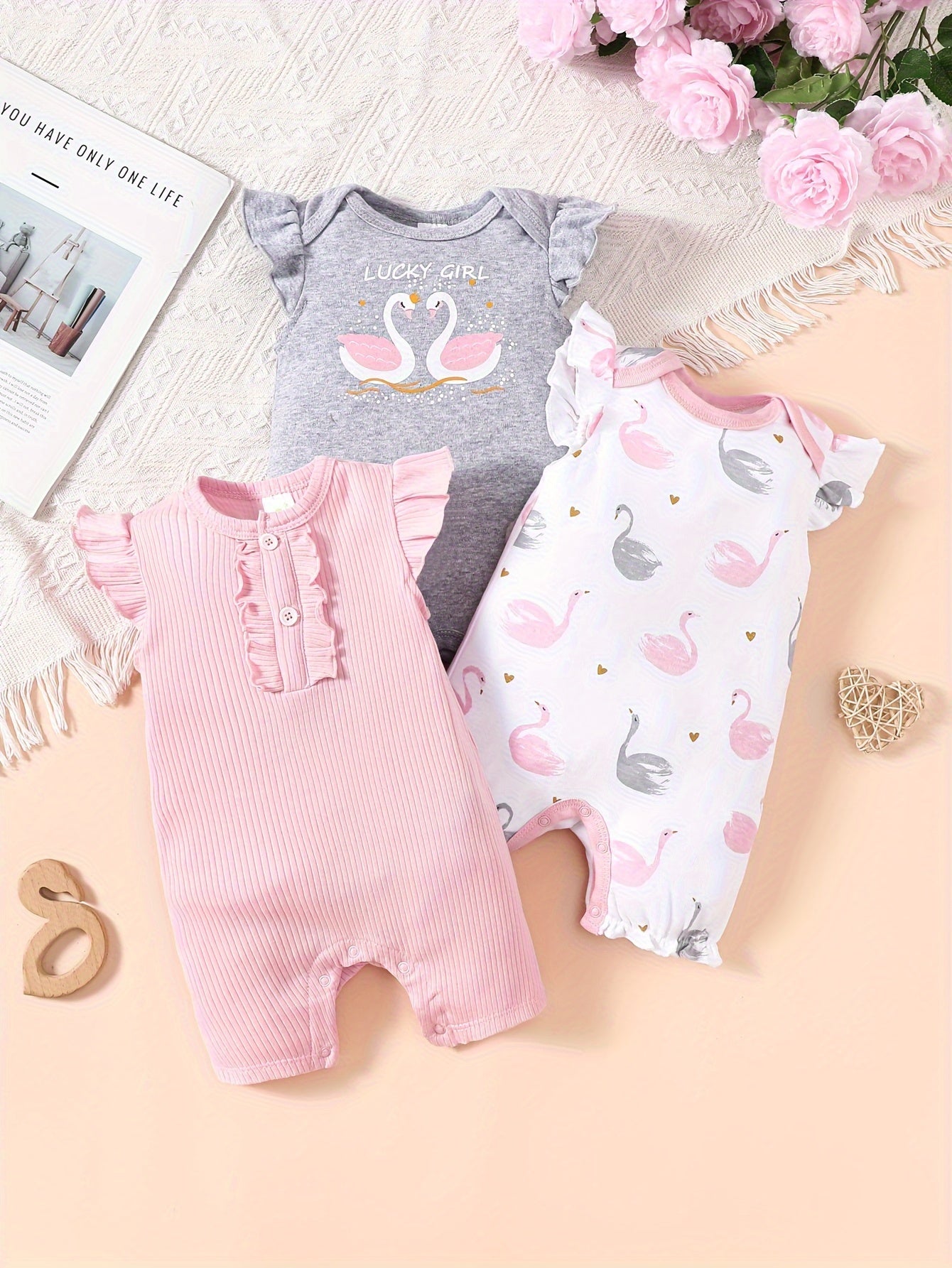 Infant Summer Swan 3 - Piece Outfit Set - Lucy&Luna