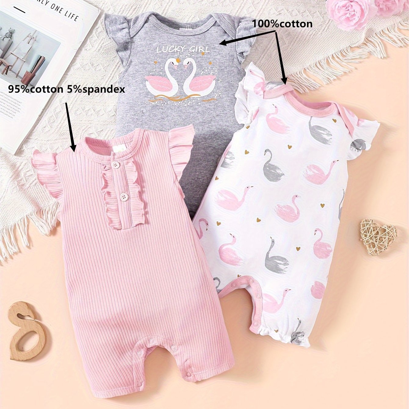 Infant Summer Swan 3 - Piece Outfit Set - Lucy&Luna