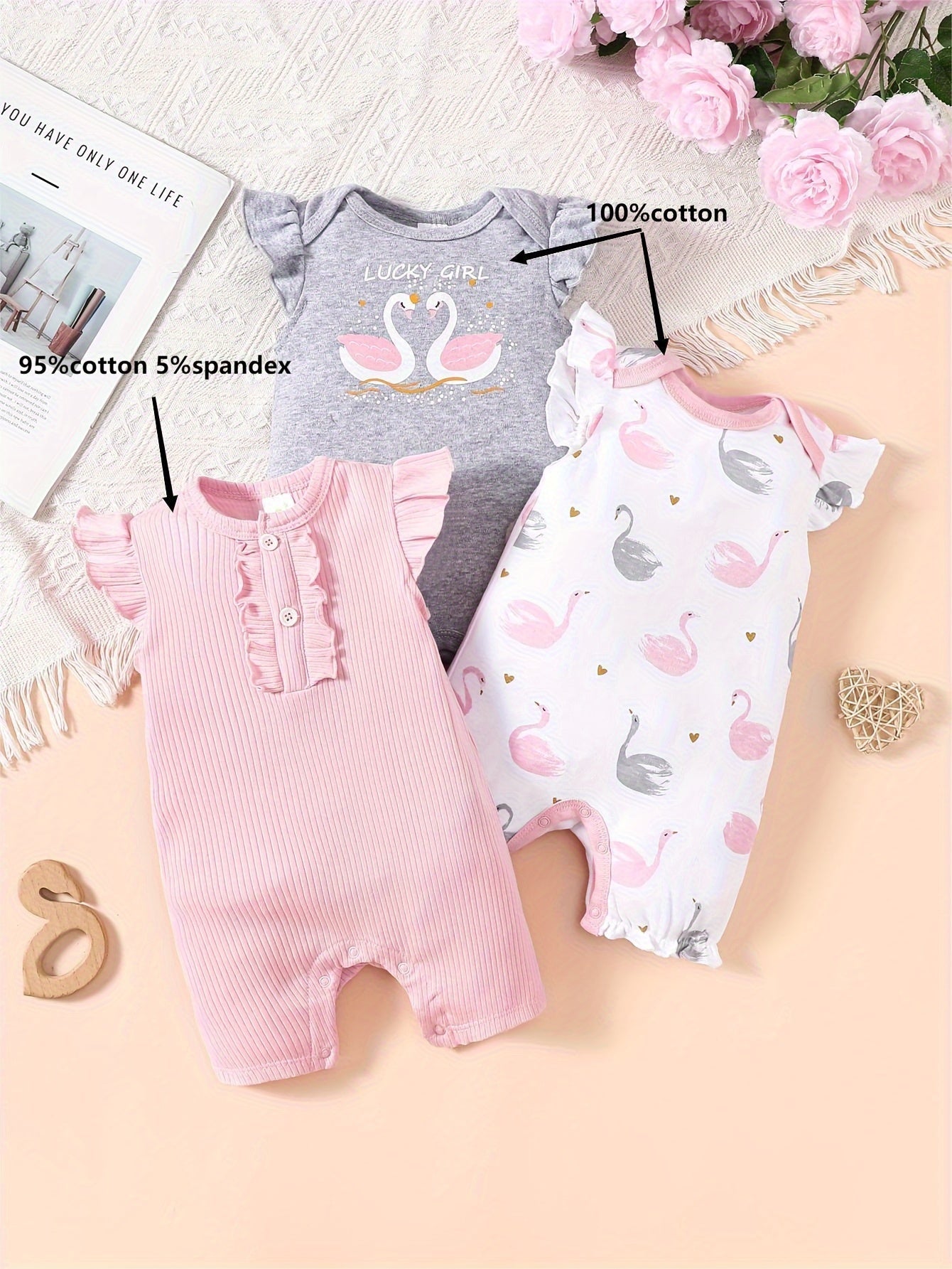 Infant Summer Swan 3 - Piece Outfit Set - Lucy&Luna