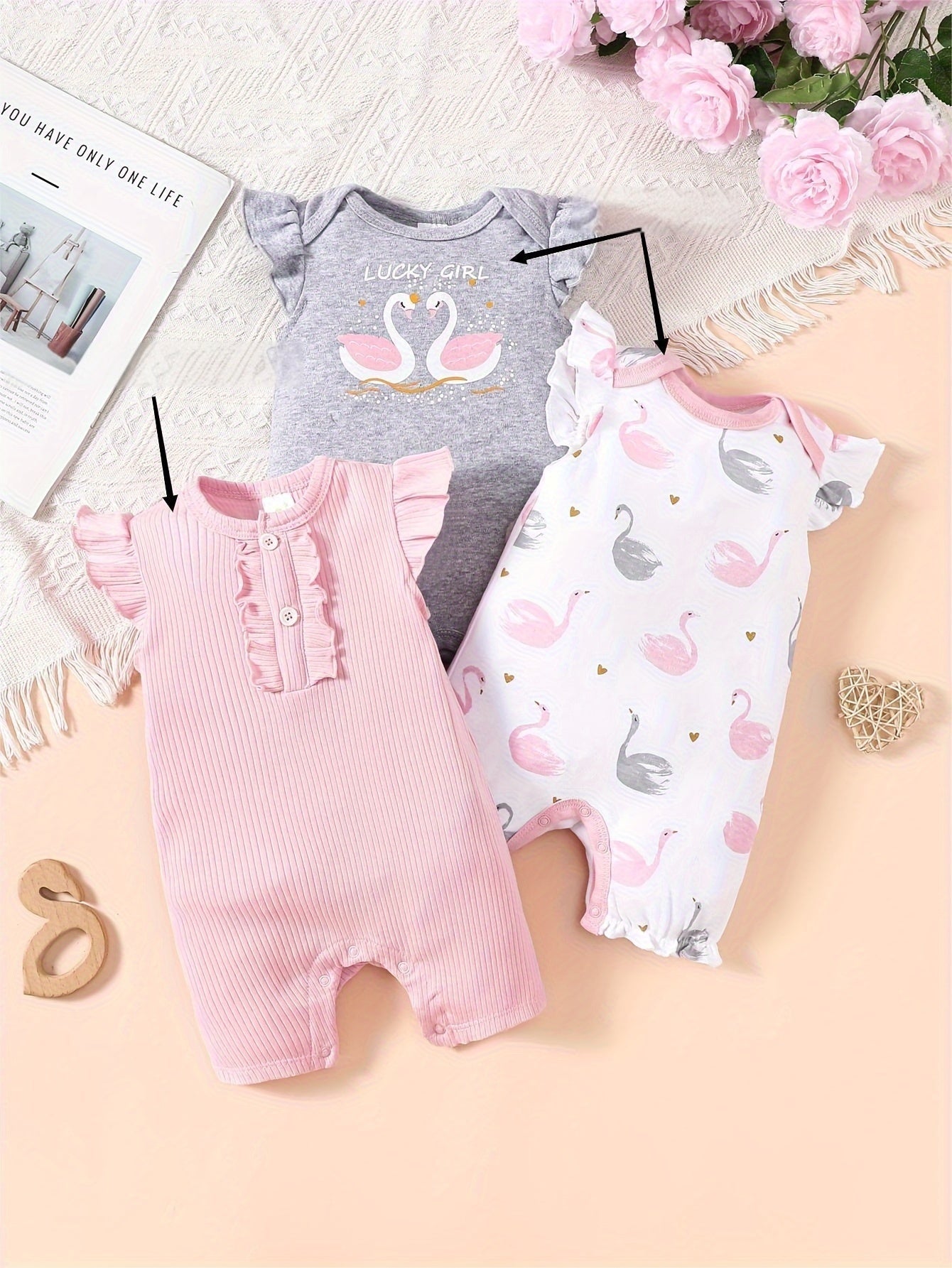 Infant Summer Swan 3 - Piece Outfit Set - Lucy&Luna