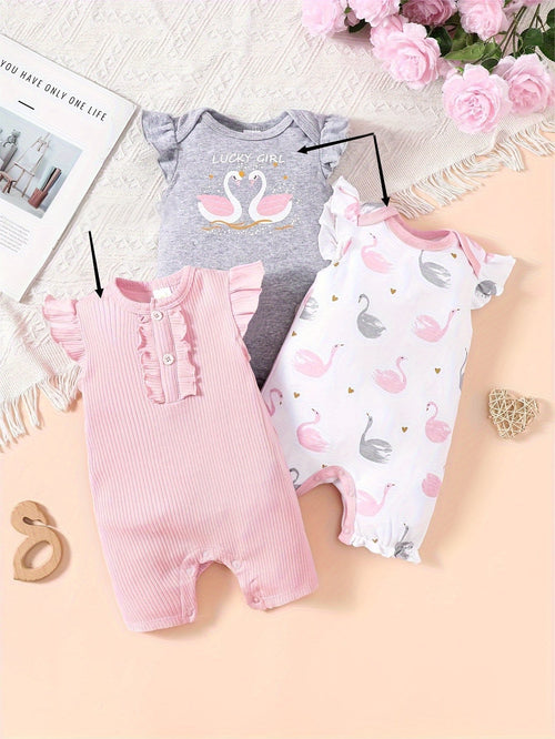 Infant Summer Swan 3 - Piece Outfit Set - Lucy&Luna