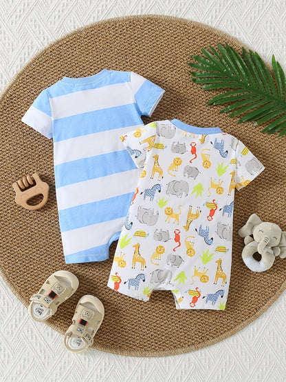 Newborn Baby Romper Set - 2 Pack, 3 - 9 Months - Lucy&Luna