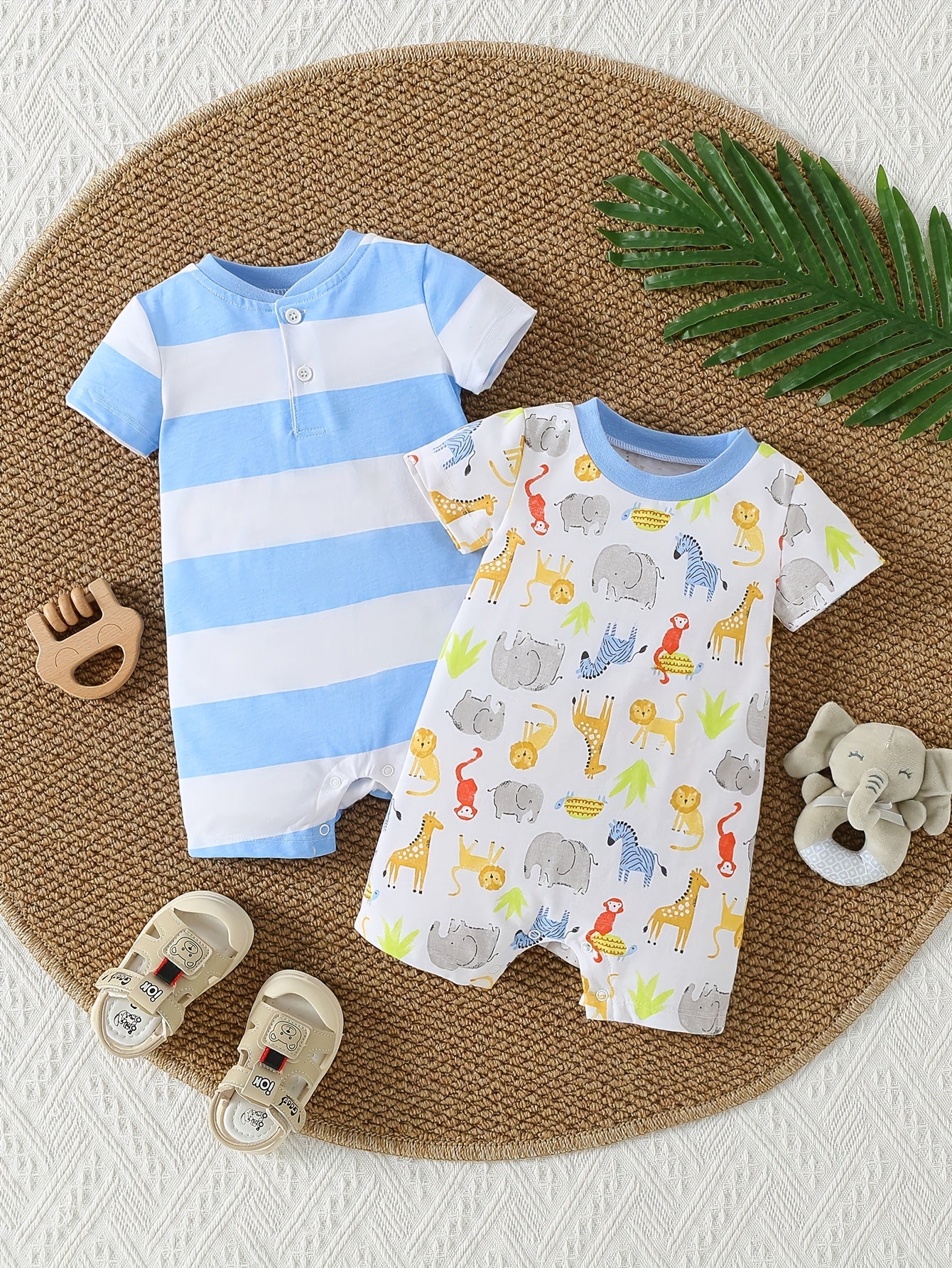 Newborn Baby Romper Set - 2 Pack, 3 - 9 Months - Lucy&Luna