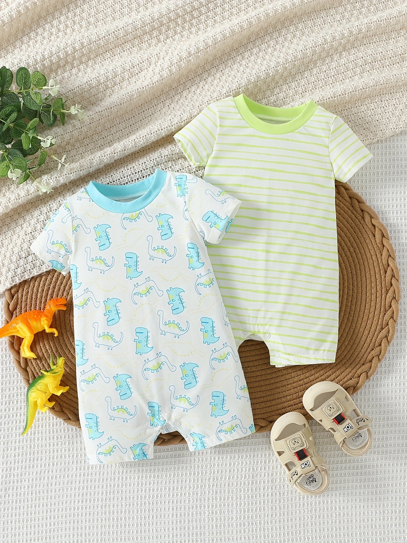 Newborn Baby Romper Set - 2 Pack, 3 - 9 Months - Lucy&Luna