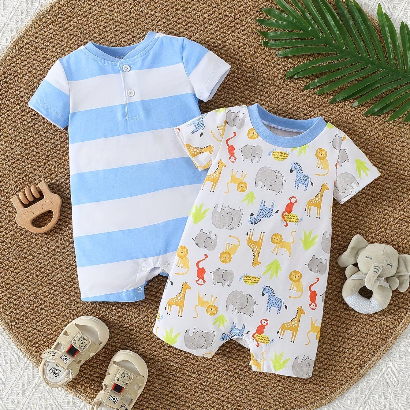 Newborn Baby Romper Set - 2 Pack, 3 - 9 Months - Lucy&Luna