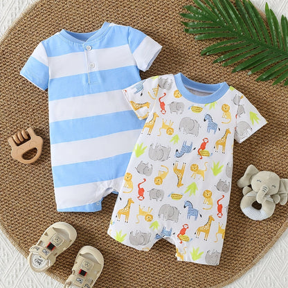 Newborn Baby Romper Set - 2 Pack, 3 - 9 Months - Lucy&Luna