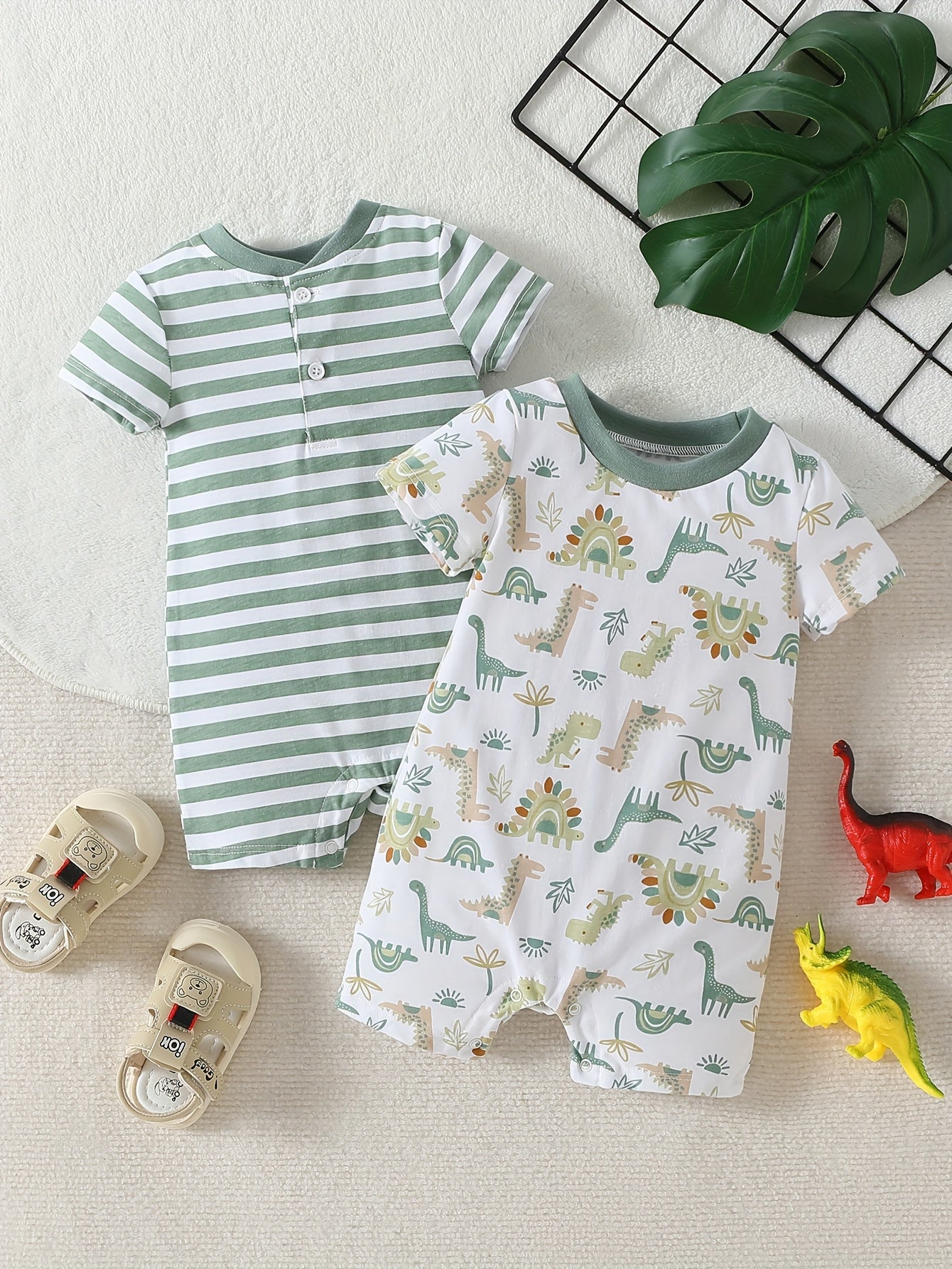 Newborn Baby Romper Set - 2 Pack, 3 - 9 Months - Lucy&Luna