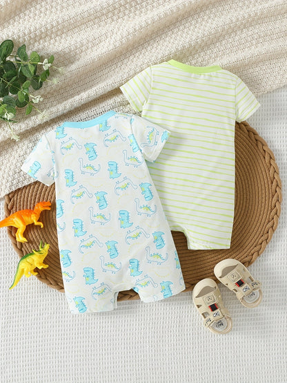 Newborn Baby Romper Set - 2 Pack, 3 - 9 Months - Lucy&Luna