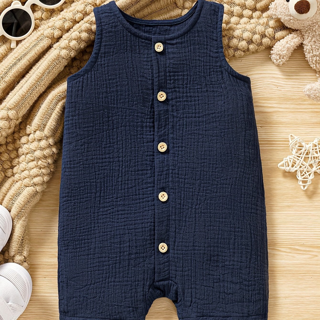 Pure Cotton Open Front Vest for Baby Boys - Lucy&Luna