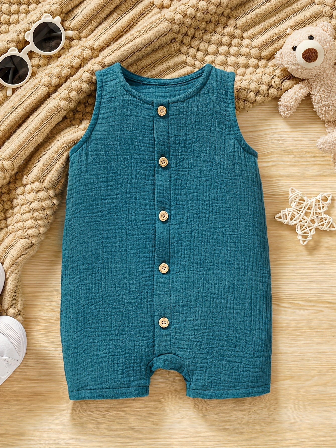 Pure Cotton Open Front Vest for Baby Boys - Lucy&Luna
