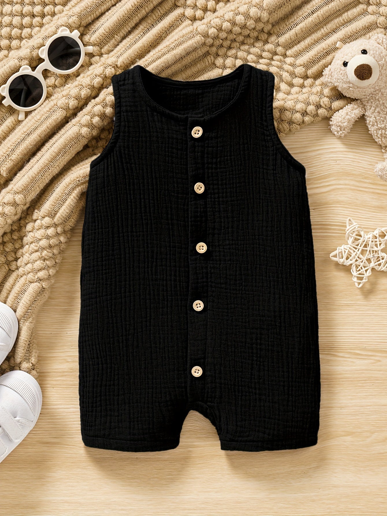 Pure Cotton Open Front Vest for Baby Boys - Lucy&Luna
