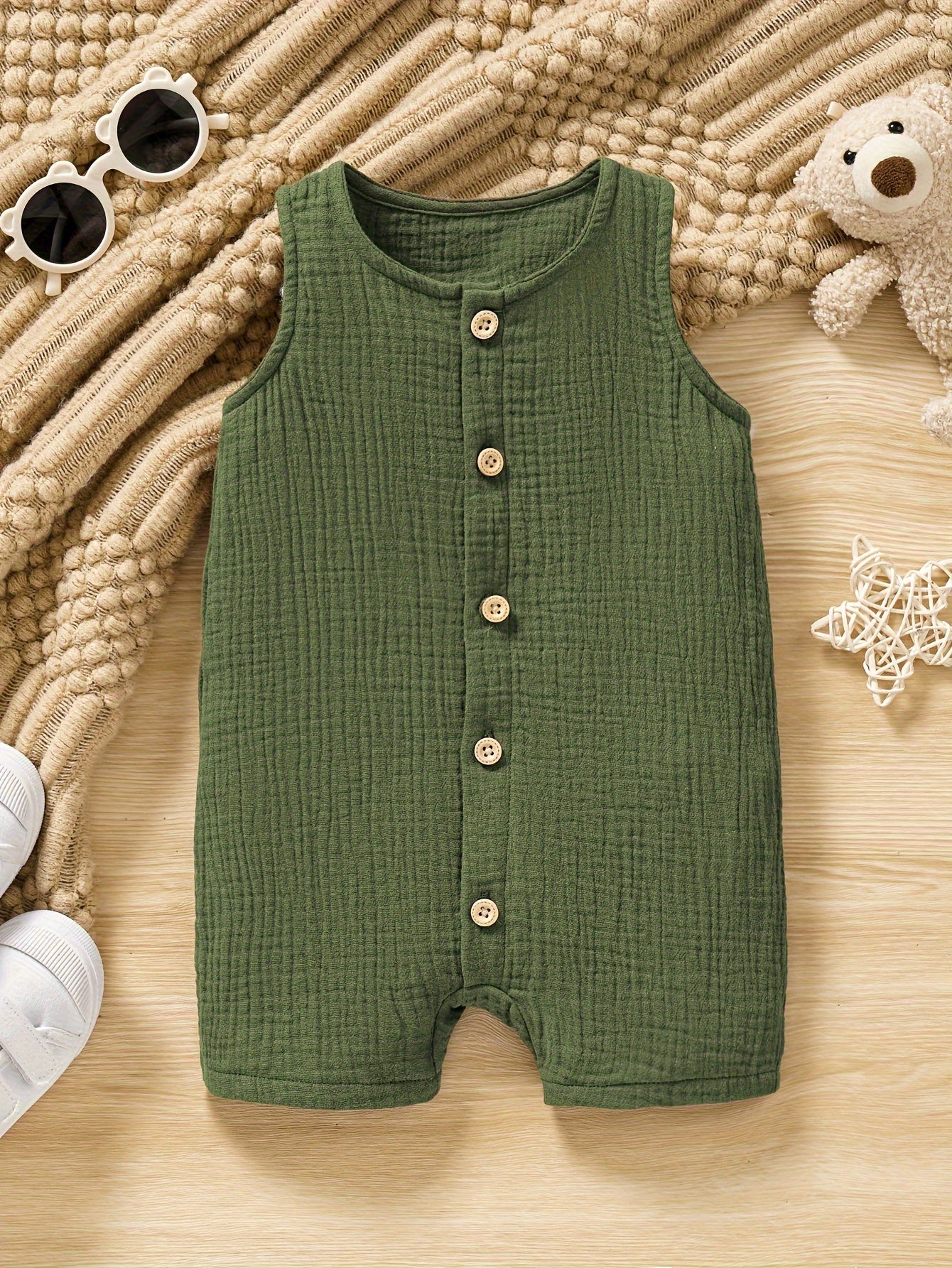 Pure Cotton Open Front Vest for Baby Boys - Lucy&Luna