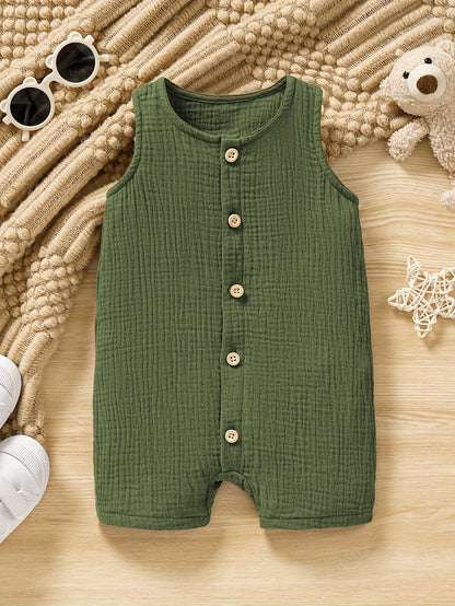 Pure Cotton Open Front Vest for Baby Boys - Lucy&Luna