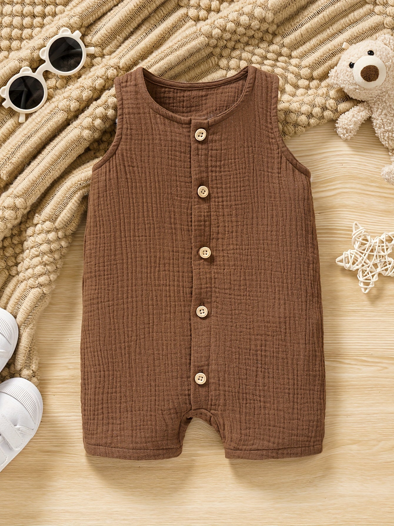 Pure Cotton Open Front Vest for Baby Boys - Lucy&Luna