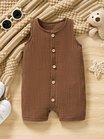Pure Cotton Open Front Vest for Baby Boys - Lucy&Luna