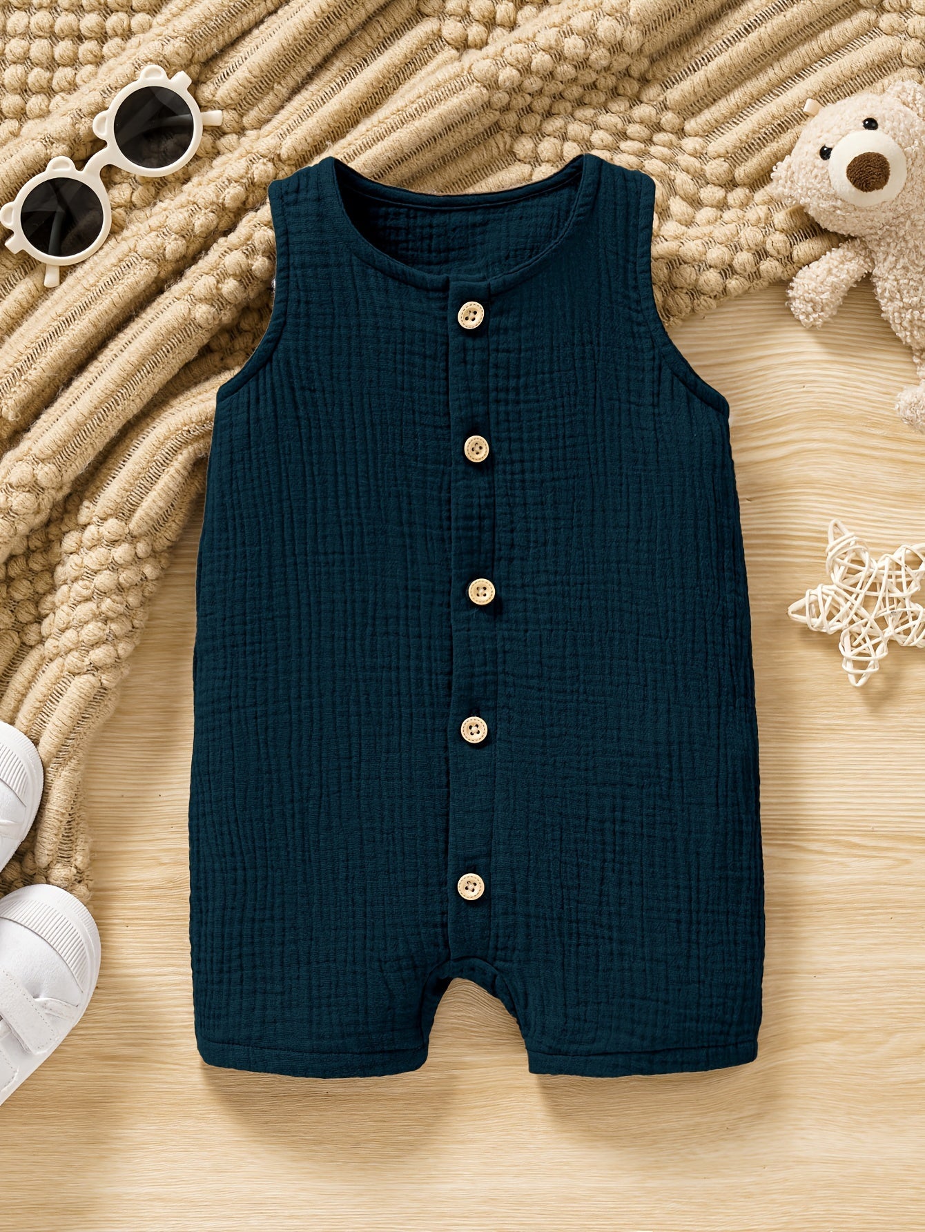 Pure Cotton Open Front Vest for Baby Boys - Lucy&Luna