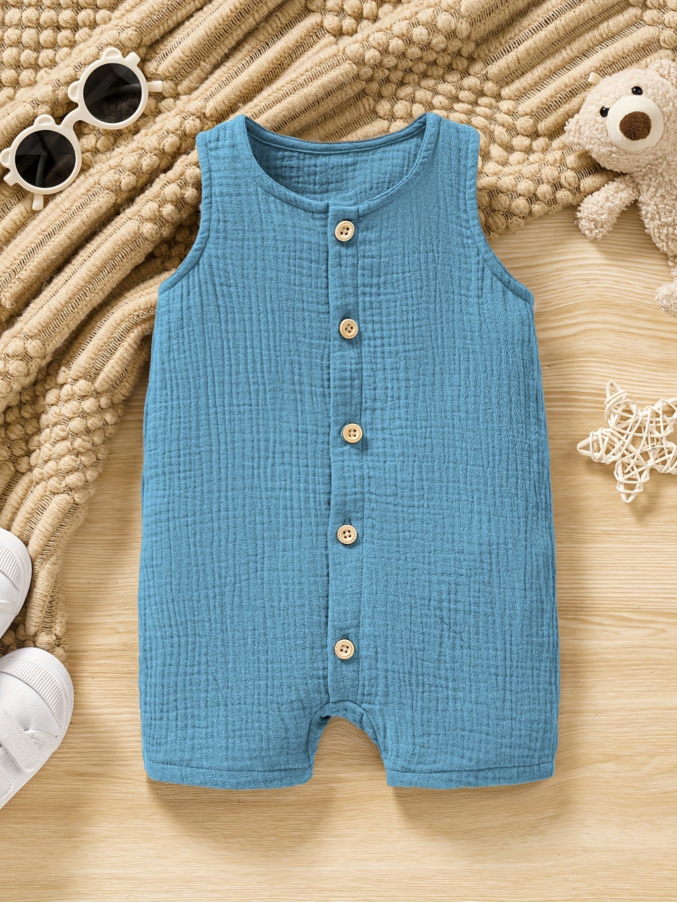 Pure Cotton Open Front Vest for Baby Boys - Lucy&Luna