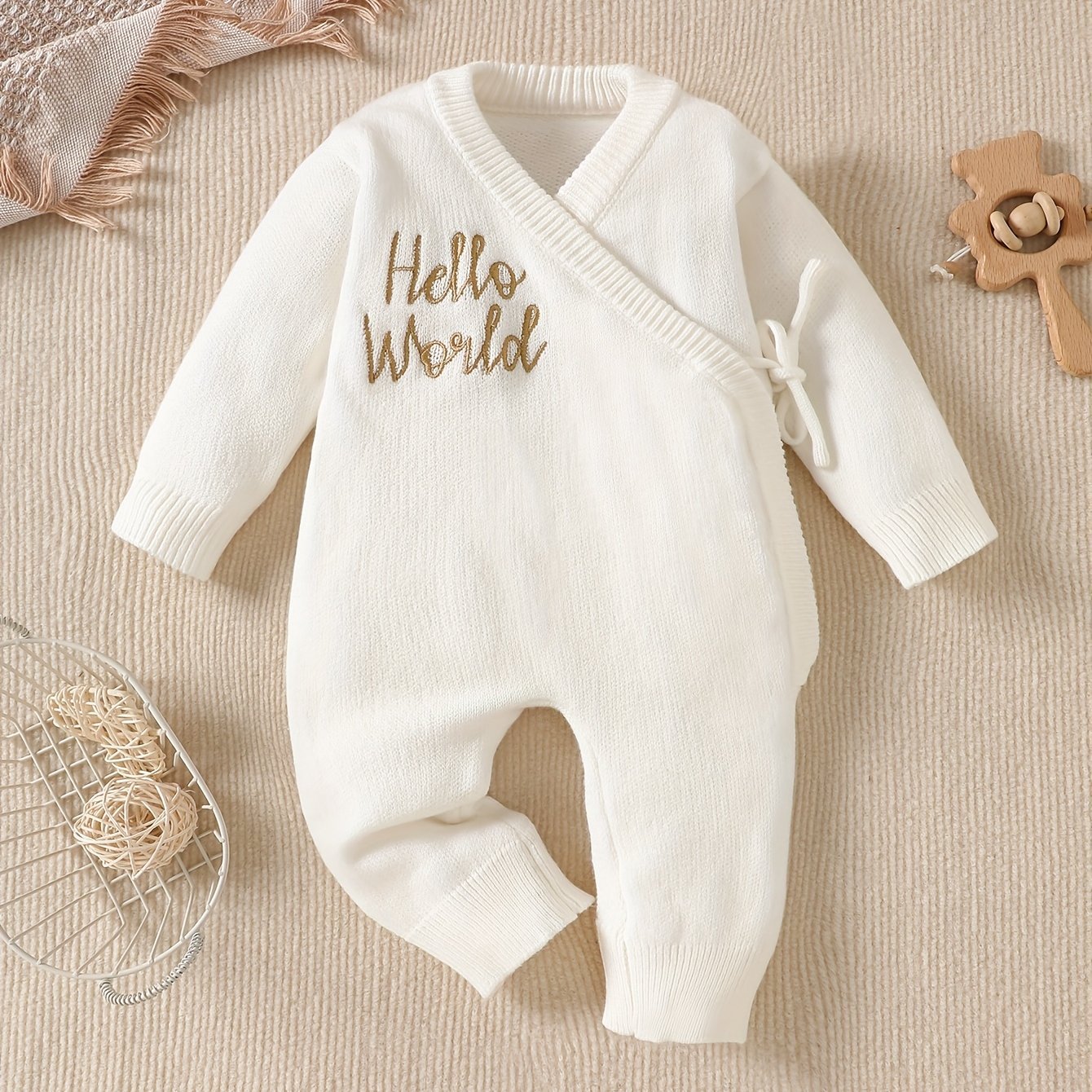Soft Viscose Kids' Jumpsuit - Hello World! - Lucy&Luna
